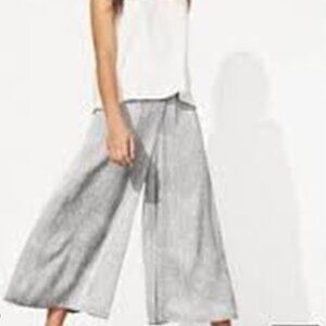 NWT Eileen Fisher Light Zinc Drift Silk/Cotton Dash Cropped Pant